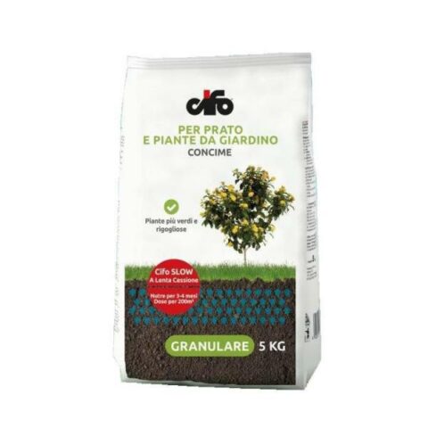Concime granulare per Prato e Piante da Giardino - Slow Cifo (lenta cessione 3-4 mesi) [5 kg]