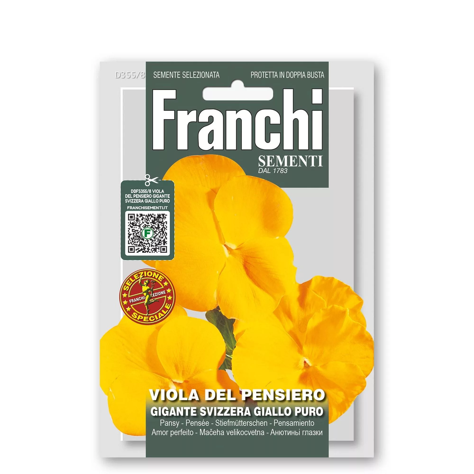 Viola del pensiero gigante svizzera giallo puro (Semente)