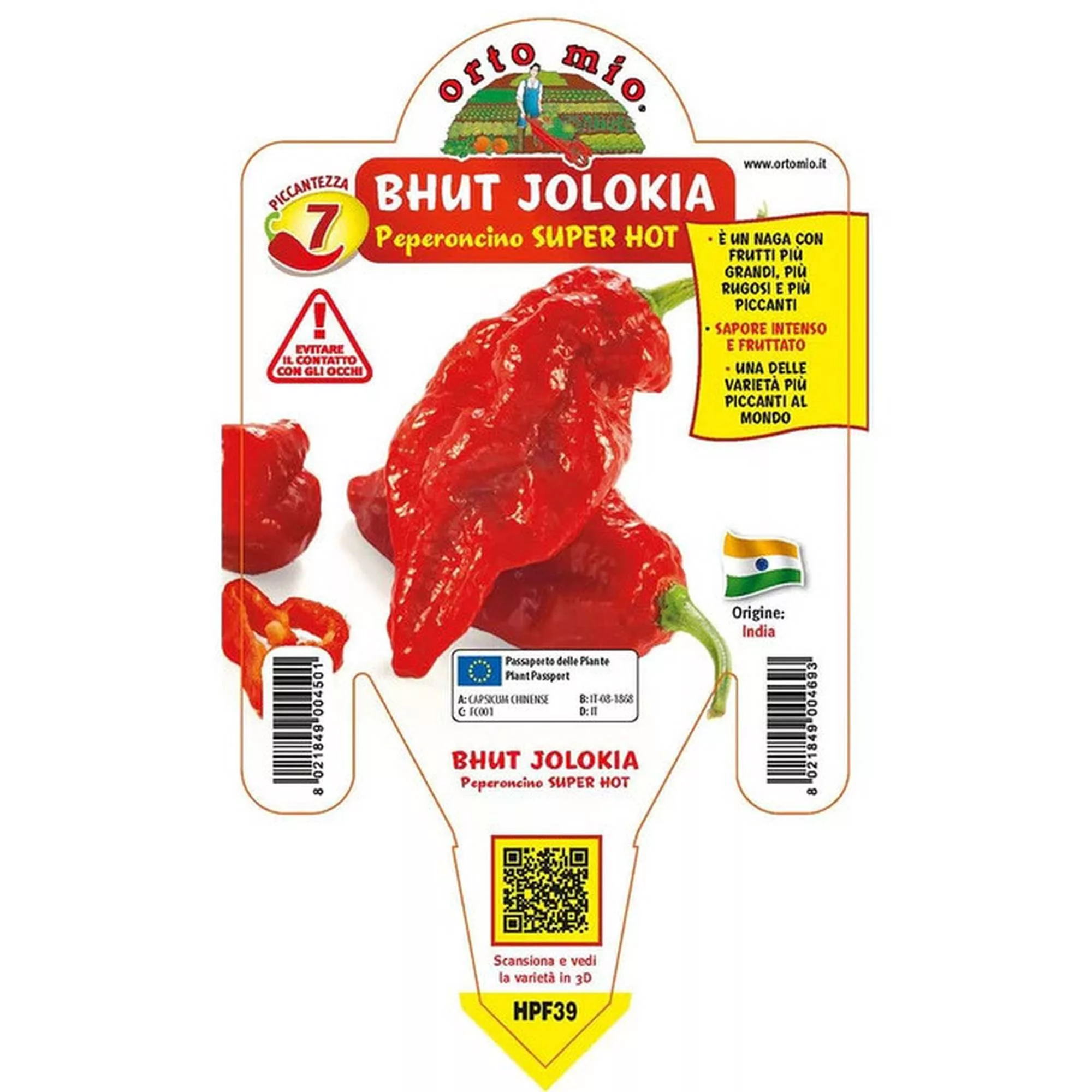 Peperoncino piccanteBhut Jolokia