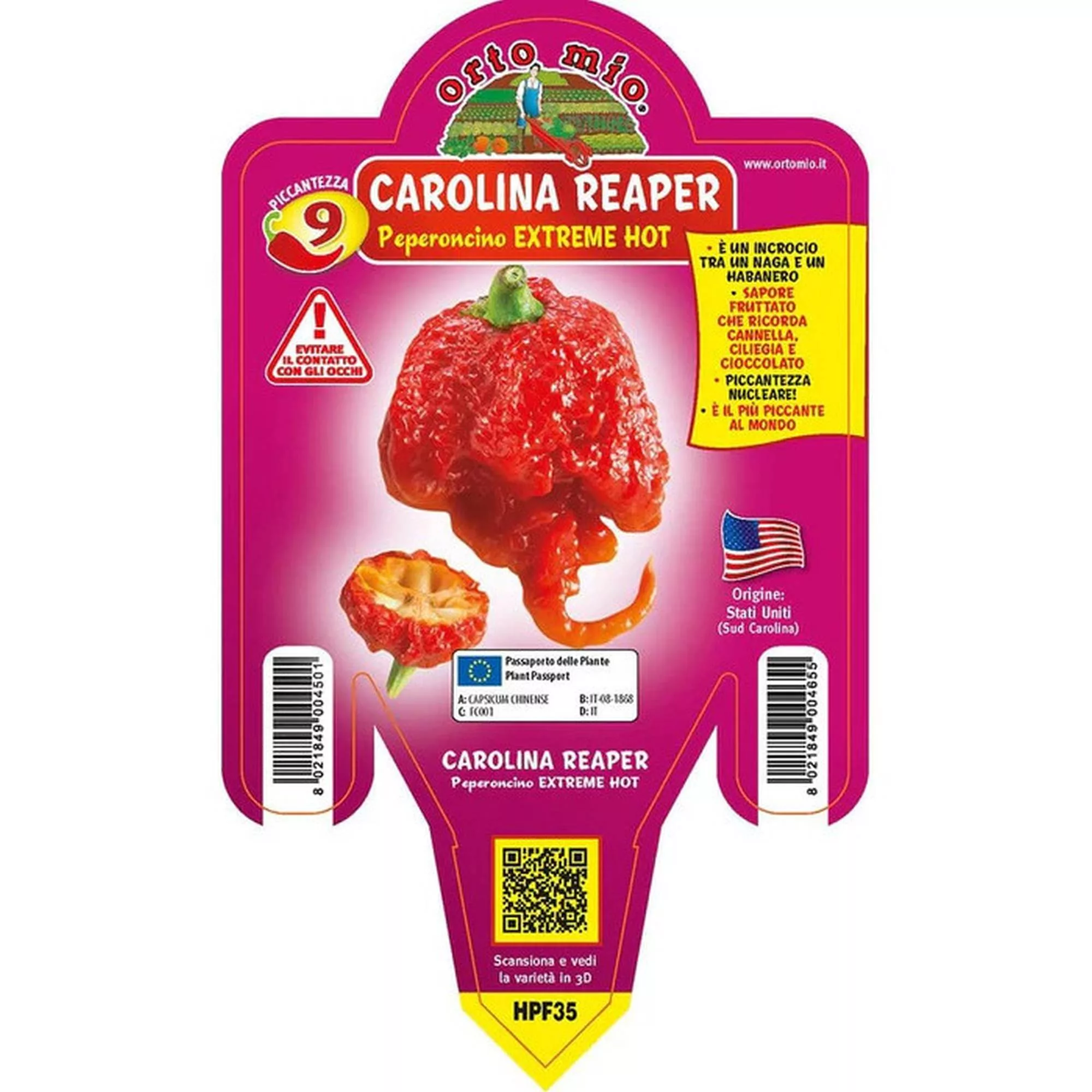 Peperoncino piccante"Carolina Reaper"